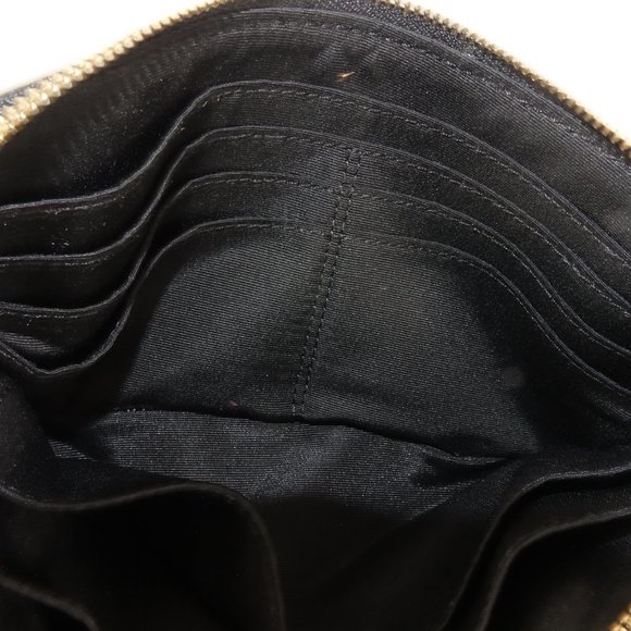 Coach Signature Double Zip Wristlet / Wallet PVC Leather F52848 Brown Black - Picture 9 of 11